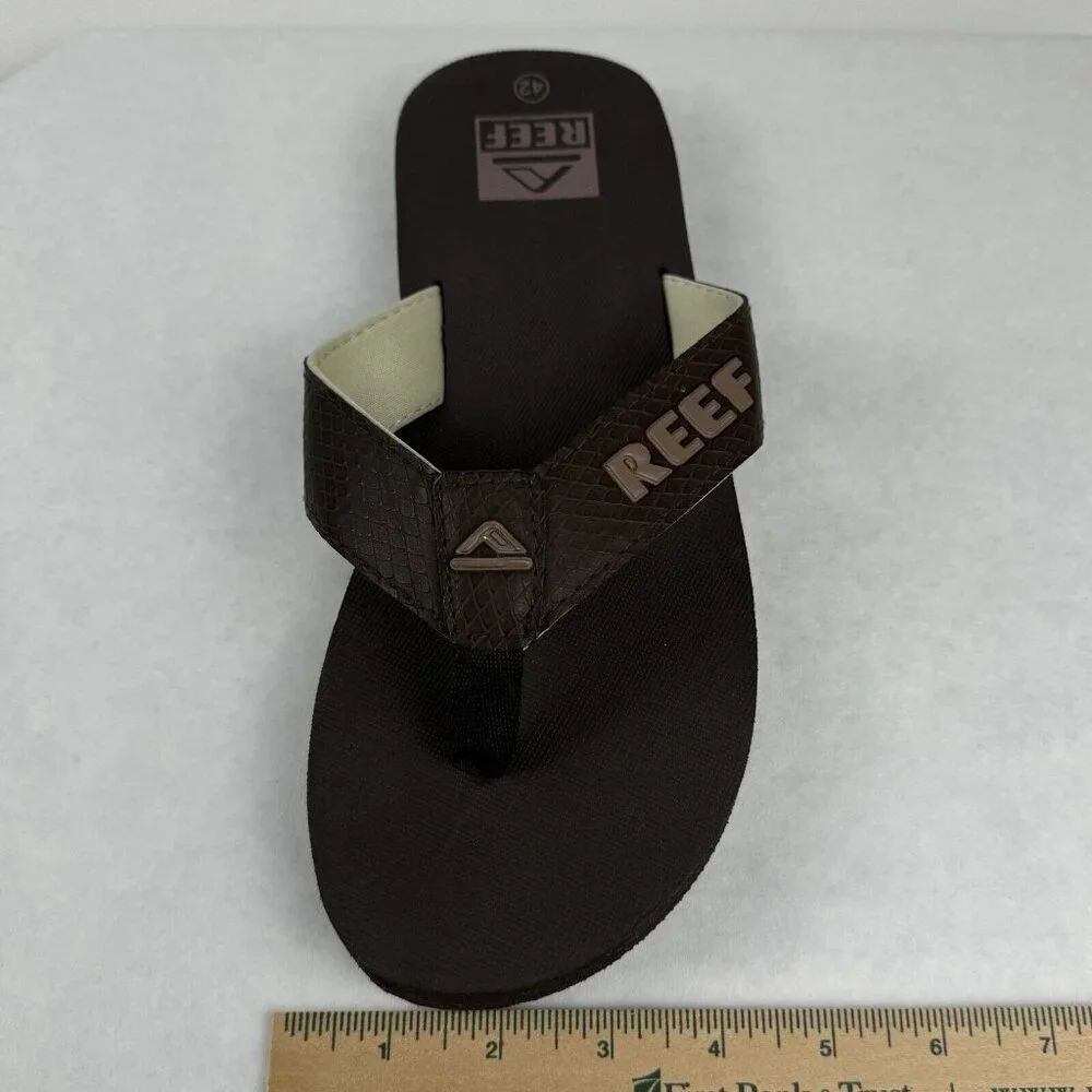 Reef Mens Brown Flip Flops Size 9 EU 42 Casual Thong-Style Beachwear Sandals